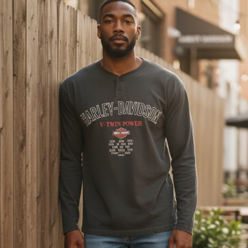 Harley-Davidson Men’s Long Sleeve Shirt Black Graphic